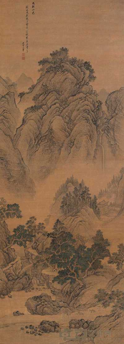 王翚 1688年作 太行山色 立轴 166×61cm